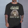 面白いパラス キャット コーヒー ドリンカーコーヒー愛好家 マヌルネコ Tシャツ 彼への贈り物