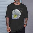 面白い好奇心インコのセキセイインコ Tシャツ 彼への贈り物