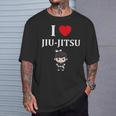 面白い柔術スポーツミニマリストかわいいシンプル柔術 I Love Jiu Jitsu Tシャツ 彼への贈り物