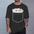 面白い猫 ポケット かわいい カワイイ キティ ラブ キャット ポケット付き Tシャツ 彼への贈り物