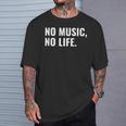 音楽家や音楽愛好家へのno Music No Life ギフト Tシャツ 彼への贈り物