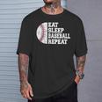 食べる、寝る、野球を繰り返す、野球選手、面白い、野球 Tシャツ 彼への贈り物