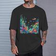 鮮やかなサンゴ礁海洋生物のシーン Tシャツ 彼への贈り物