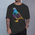 鳩 カラフル 動物 動物園 アートワーク 鳩 Tシャツ 彼への贈り物