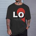 ２人で着るとハートが出来る Loveの文字になる 「Lo」カップル 恋人 Tシャツ 彼への贈り物
