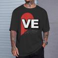 ２人で着るとハートが出来る Loveの文字になる 「Ve」カップル 恋人 Tシャツ 彼への贈り物