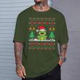 Frog Wearinganta Hat Christmas Lights Xmas Frog Tシャツ 彼への贈り物