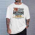 70歳の誕生日 ヴィンテージ 1955 70 Years Of Being Awesome レトロ Tシャツ 彼への贈り物