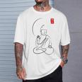 Budismo Zen Minimalista Calma Espiritual Buda En Meditación In Mangas Camiseta unisex Regalos para él