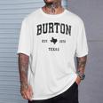 Burton Texas Tx ビンテージ アスレチック ブラックスポーツデザイン Tシャツ 彼への贈り物
