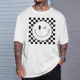 Camisa De Caraonriente A Cuadros Con Ojos Guiños Cara Feliz De Los Años 90 Camiseta unisex Regalos para él