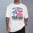 Dad Loves You Free Throw Or Pink Bows 性別発表 Tシャツ 彼への贈り物