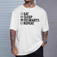 Eatleep Fix Heartsリピート心臓専門医心臓病学 Tシャツ 彼への贈り物