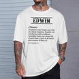 Edwin 面白いフレーズ 名前の定義付き Tシャツ 彼への贈り物