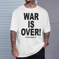 Exclusive War Is Over ご希望の場合限定ブラックプリント Tシャツ 彼への贈り物