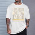 Foxtrots Deltas Tangos Resist Camo Camouflage Parks Hunting T-Shirt Gifts for Him