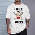 Free Hugs おもしろ相撲力士 相撲ハグ カワイイ相撲ハグ Tシャツ 彼への贈り物