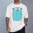 Go Golang プログラミング言語ロゴ マスコットゴファー Tシャツ 彼への贈り物