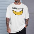 Happy Banana ファニーバナナラブ フルーツバナナ スマイリーフェイス Tシャツ 彼への贈り物