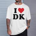 I Heart Dk Initials I Love DK First And Last Name D K Tシャツ 彼への贈り物