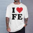 I Heart Fe Initials I Love FE First And Last Name F E Tシャツ 彼への贈り物