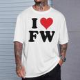 I Heart Fw Initials I Love FW First And Last Name F W Tシャツ 彼への贈り物