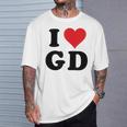 I Heart Gd Initials I Love GD First And Last Name G D Tシャツ 彼への贈り物