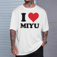 I Heart Miyu ファーストネーム I Love パーソナライズ Tシャツ 彼への贈り物