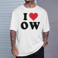 I Heart Ow Initials I Love OW First And Last Name O W Tシャツ 彼への贈り物