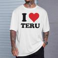 I Heart Teru 名 I Love パーソナライズ Tシャツ 彼への贈り物