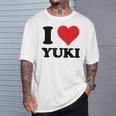I Heart Yukiファーストネーム I Love パーソナライズ Tシャツ 彼への贈り物
