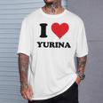 I Heart Yurina ファーストネーム I Love パーソナライズ Tシャツ 彼への贈り物