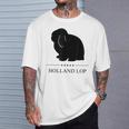 Holland Lop Rabbitブラックシルエット Tシャツ 彼への贈り物