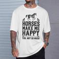 Horses Make Me Happy 楽しい馬愛好家 農家乗馬 Tシャツ 彼への贈り物