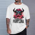 Ilustración Divertida Toroan Fermines De Pamplona Camiseta unisex Regalos para él