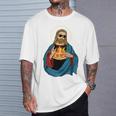 Jesus Holding A Pizza 長袖tシャツ Tシャツ 彼への贈り物