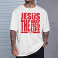 Jesus Is The Way Truth Life クリスチャン 男性 女性 クリスチャン Tシャツ 彼への贈り物