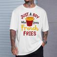 Just A Boy Who Loves French Fries フライドポテト じゃがいも ヴィーガン Tシャツ 彼への贈り物