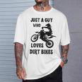 メンズ Just A Guy Who Loves ダートバイク 面白い モトクロス Tシャツ 彼への贈り物