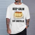 Keep Calm Eat Castella ヴィンテージ グランジ カステラ ケーキ好き Tシャツ 彼への贈り物