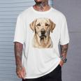 Labrador Cara Mascota Dibujo Ilustración Animal Labrador Camiseta unisex Regalos para él