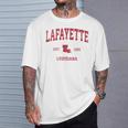 Lafayette ルイジアナ Laビンテージスポーツデザイン レッドプリント Tシャツ 彼への贈り物