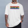 Lgbtq Gay Af Pride Lgbt Ally Rainbow Flag Retrointage Tシャツ 彼への贈り物