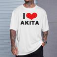 I Love Akita 愛 ハート 秋田 秋田県 日本 お土産 かわいい おしゃれ Tシャツ 彼への贈り物