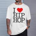 I Love Hip Hop ハート ラップ&ヒップホップファン Tシャツ 彼への贈り物