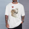 I Love Japan And Chihuahua 長髪 ちわわ ロングヘアママ 長袖tシャツ Tシャツ 彼への贈り物