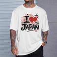 I Love Japan 桜 桜 日本の富士山 寺院 Tシャツ 彼への贈り物