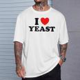 I Love Yeast 面白くてかわいい栄養パン屋フードヌーチファン Tシャツ 彼への贈り物