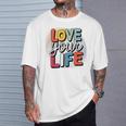 Love Your Life インスピレーション引用シャツ モチベーションアップ Tシャツ 彼への贈り物