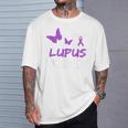 Lupus Warrior パープルバタフライ&リボン ポケット付き Tシャツ 彼への贈り物